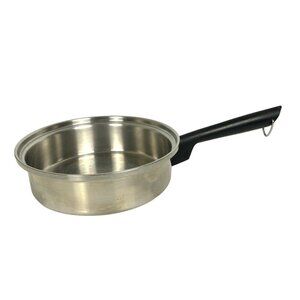 Gracious Living 18-8 Stainless Steel 3-Ply Frying Pan With Black Handle USA Made